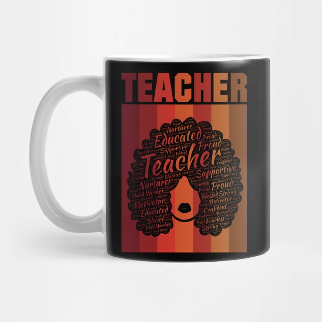 African American Teacher Words in Afro by blackartmattersshop